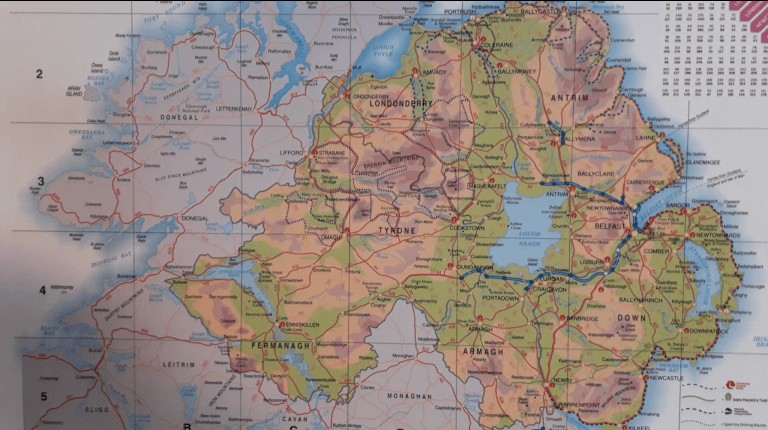 Mapa de Irlanda del Norte