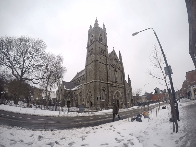 Nieve en las calles de Dublin