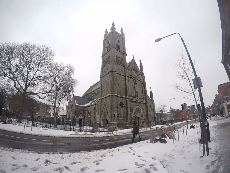 Nieve en las calles de Dublin