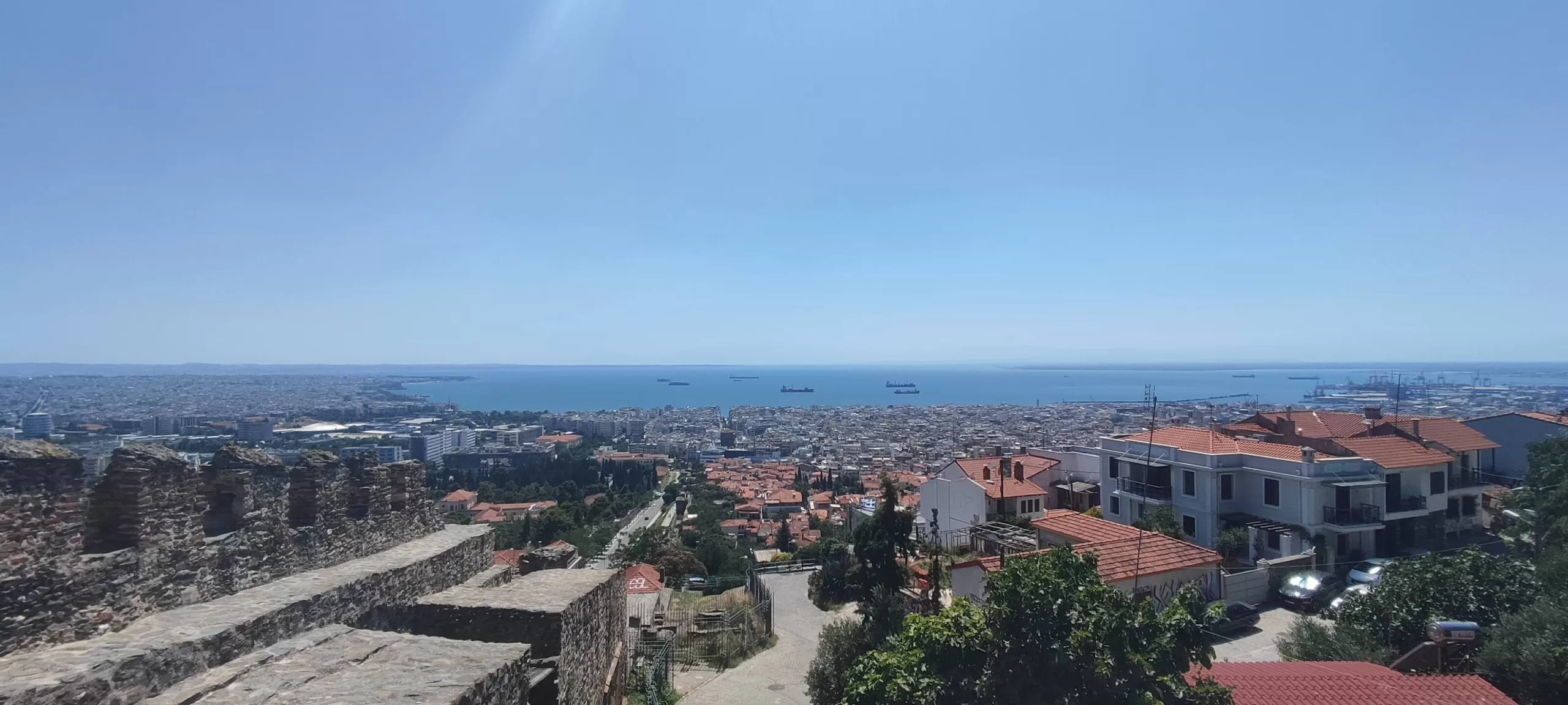 Vistas panorámicas desde las murallas de Salónica