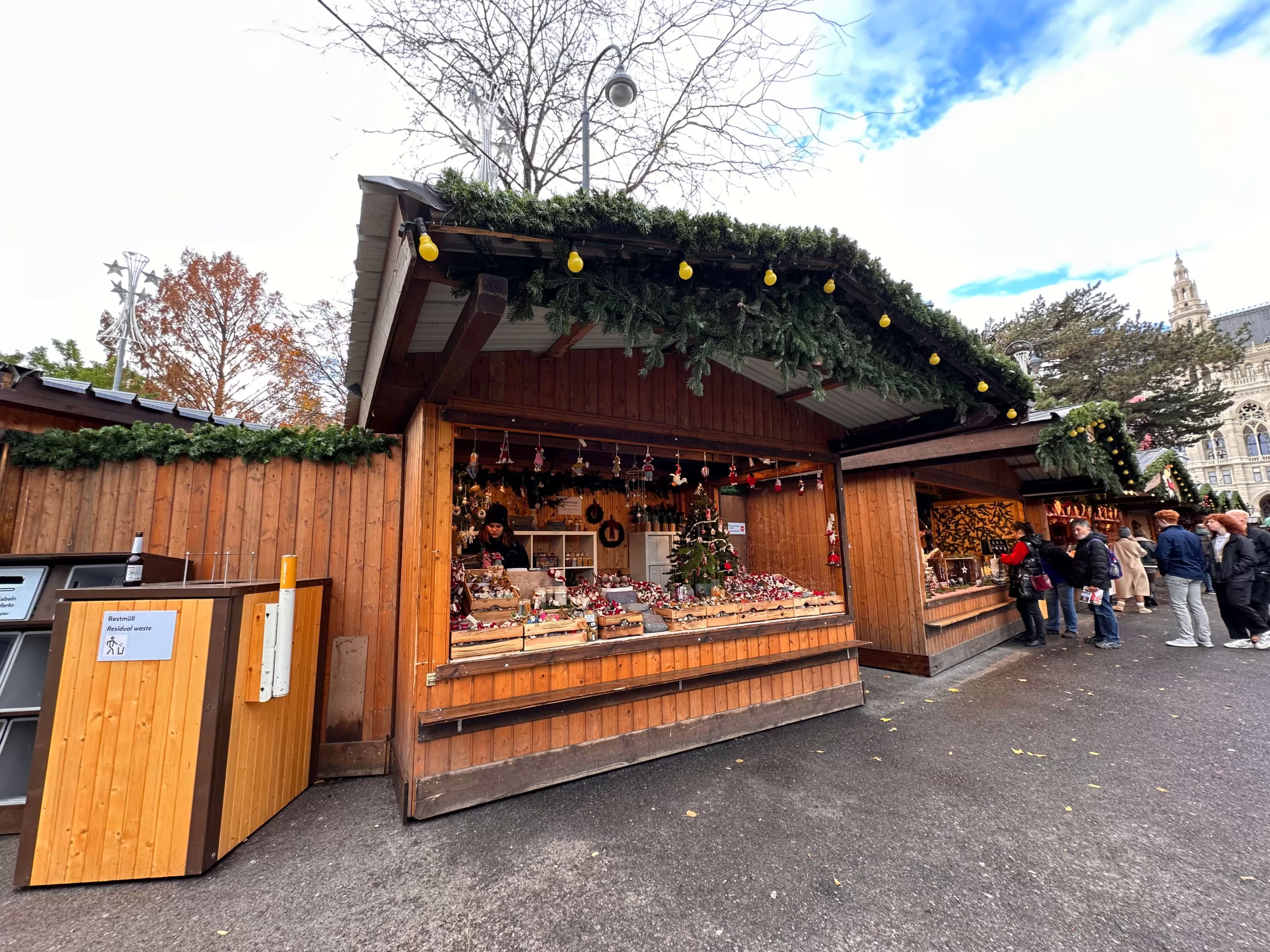 Puestos en el Mercadillo de Navidad en Viena