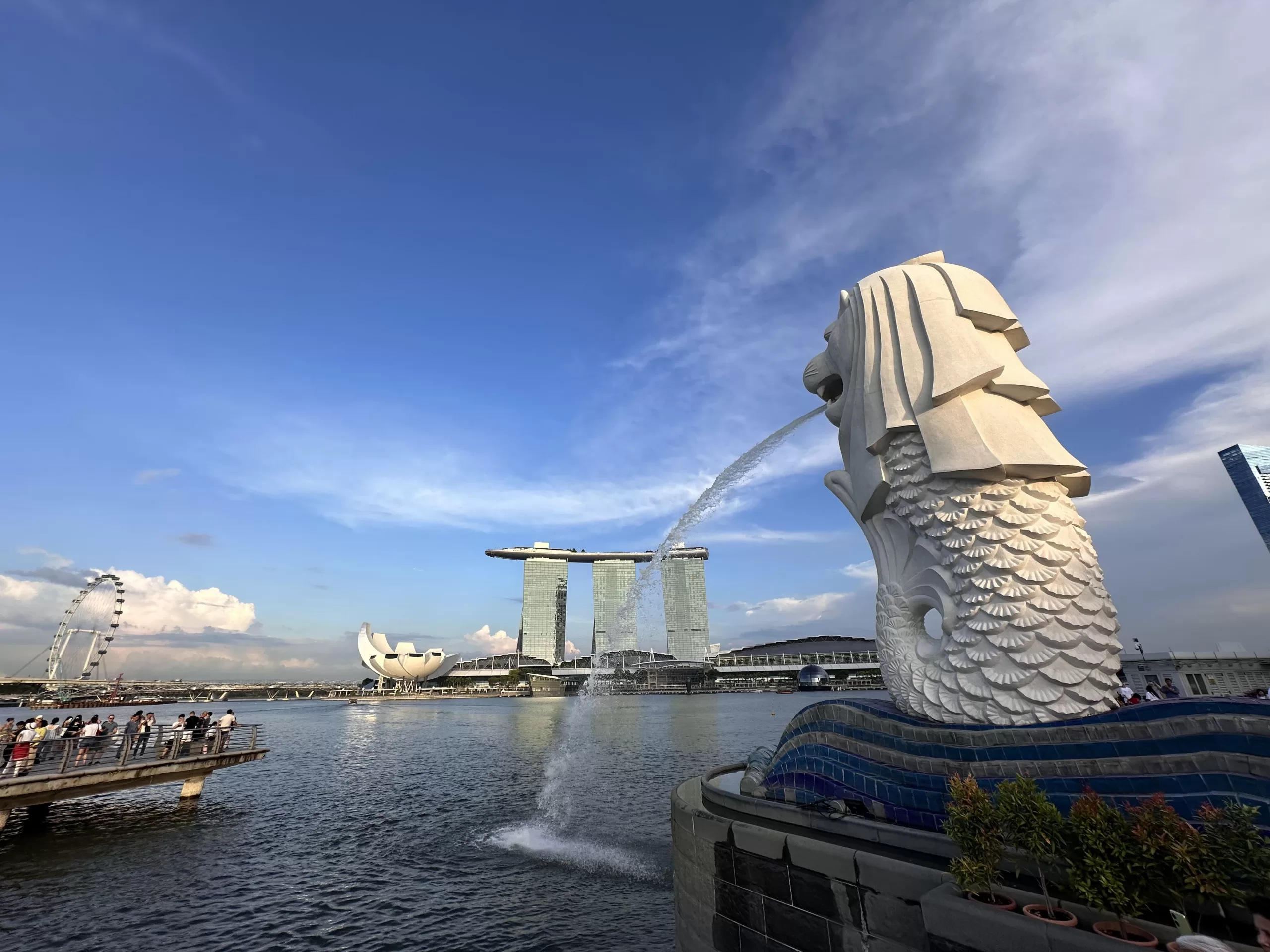 Visitar el Merlion en la ciudad de Singpaur