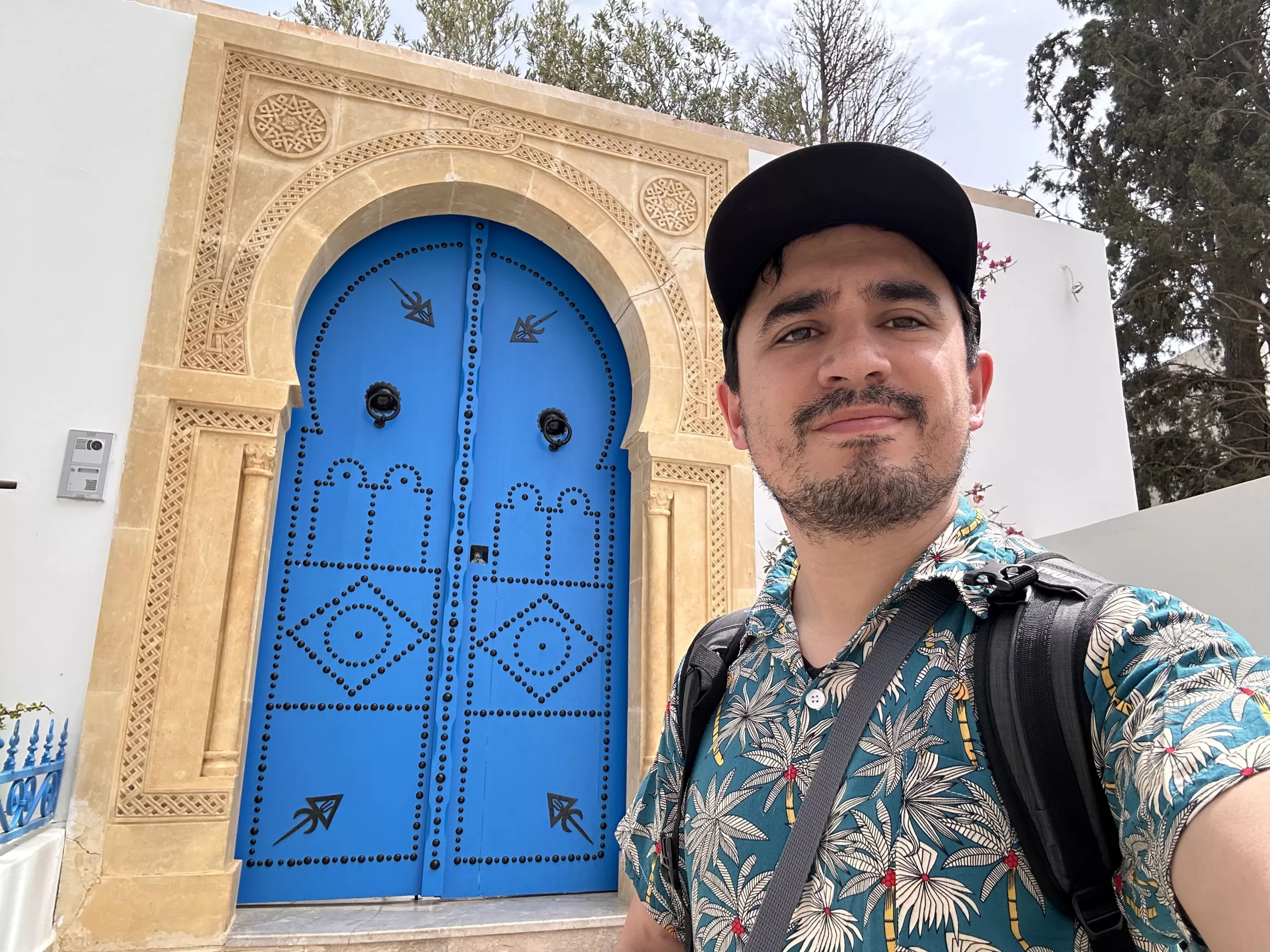 Puerta azul en el pueblo de Sidi Bou Said