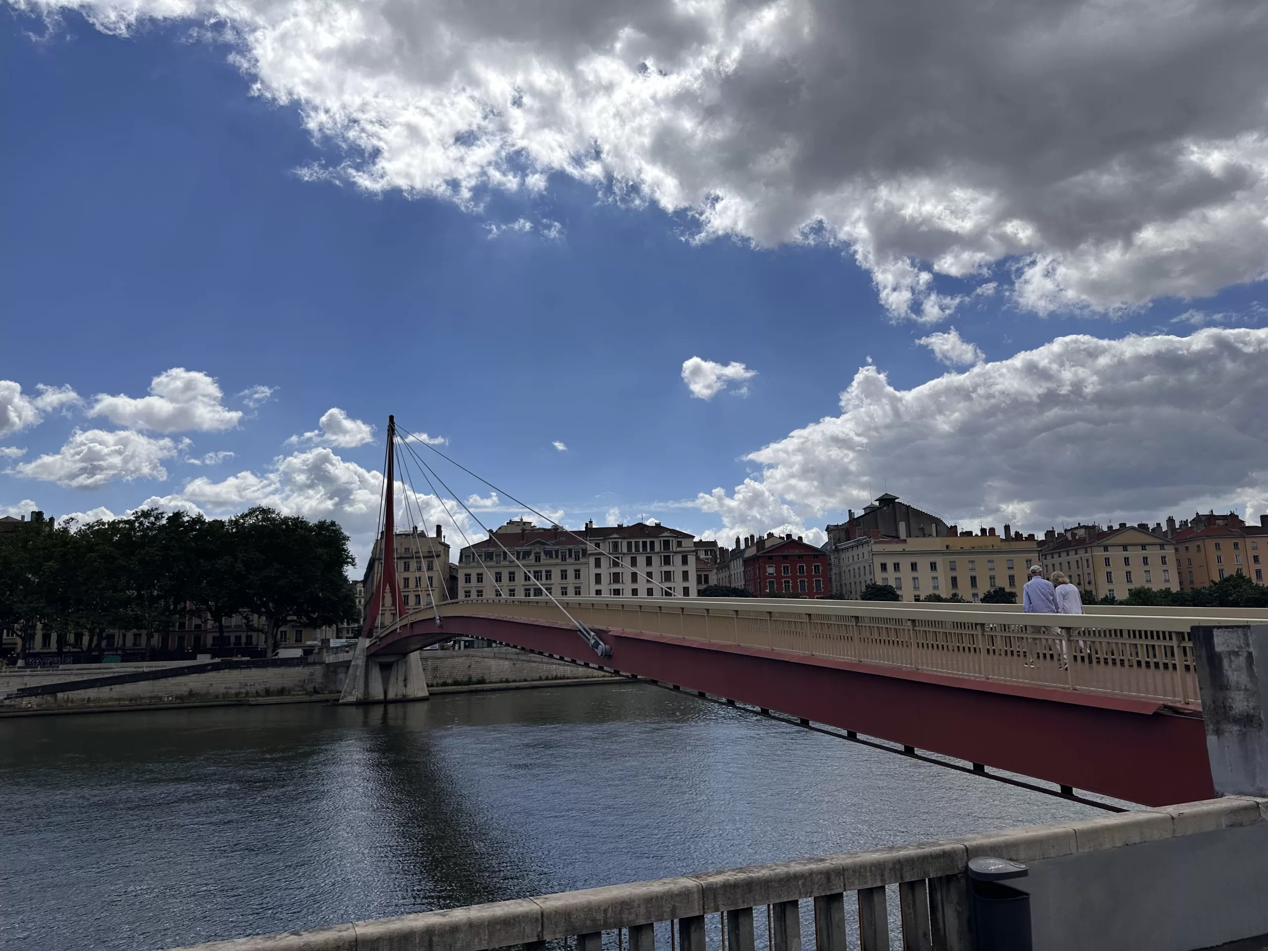 Paseo a las orillas del Río Saona en Lyon, Francia